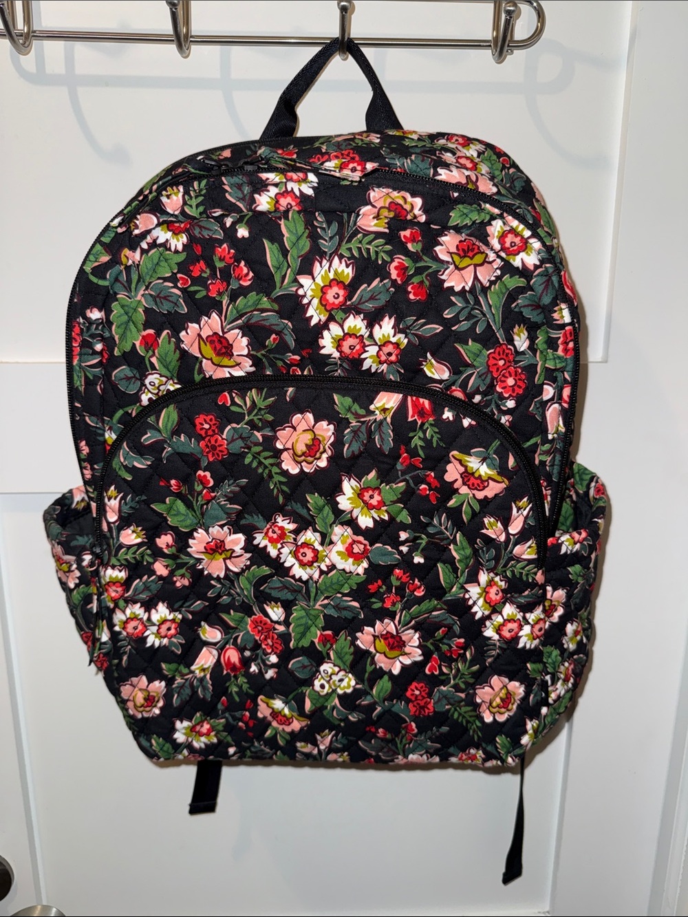 Vera Bradley Large essential Backpack in Black Hidden Hearts. NWOT